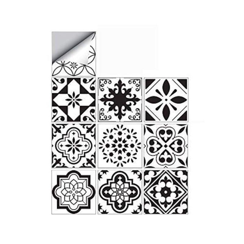 Jacklove 25 PCS Moroccan Style Tile Sticker, 4x4 Inch(10x10cm) Traditional DIY Murals, Tile Waterproof Oil Proof Removable Decals for Bathroom & Kitchen Backsplash (TS-205) - Image 1
